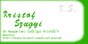 kristof szugyi business card